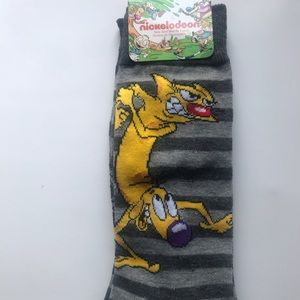 Nickelodeon Cat & Dog Mens Novelty Crew Socks